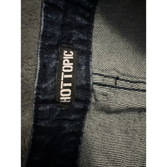 SIZE 3 Hot Topic Star Patchwork Wide Leg Jeans Blue Denim Star Appliqué Womens - Picture 6 of 8